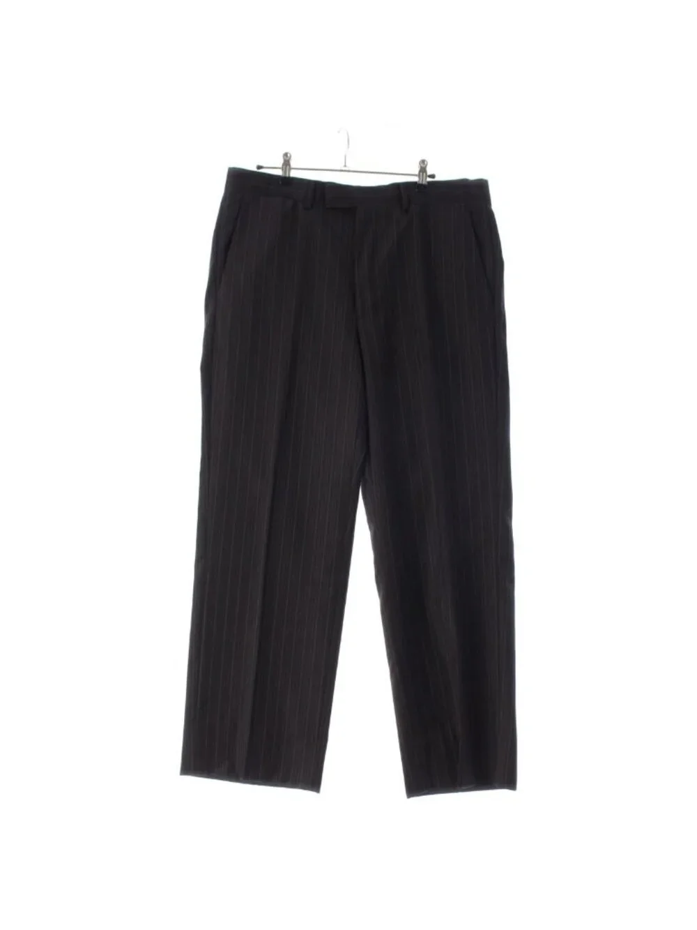 Gucci Era Black Tag Wool Cashmere Pinstripe Pants Trousers Gray 52